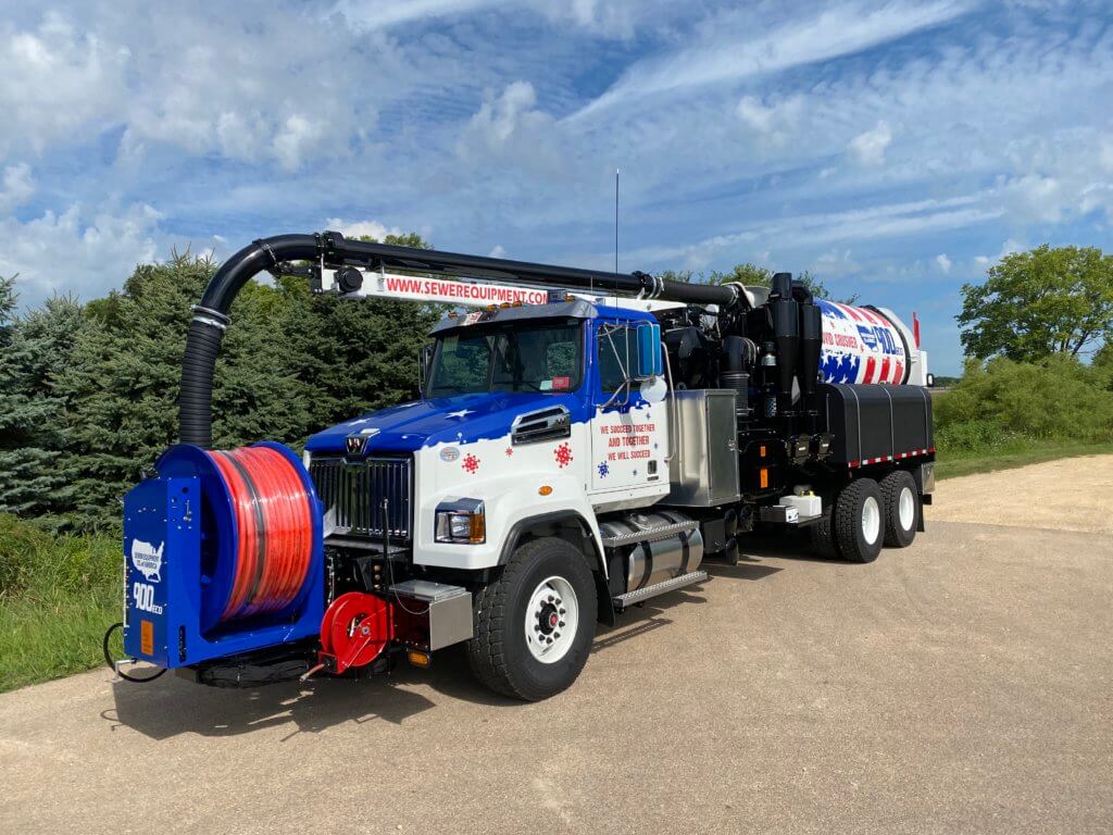 The COVID Crusher Truck in Red, White, and Blue