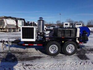 trailer jetter with hot water boiler