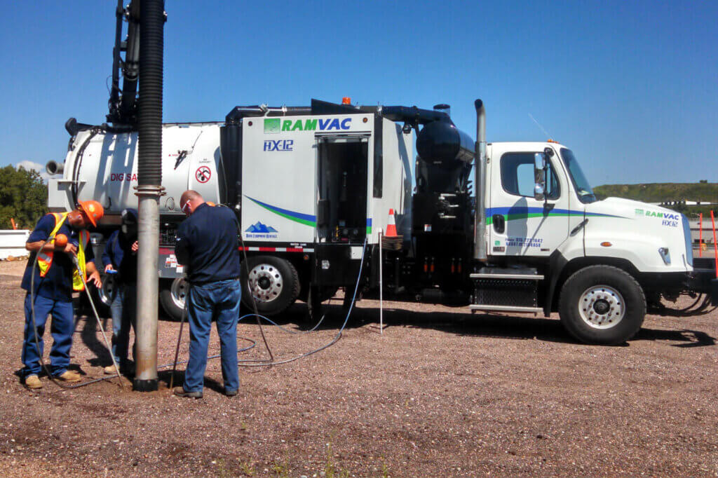 Hydro Excavator in use