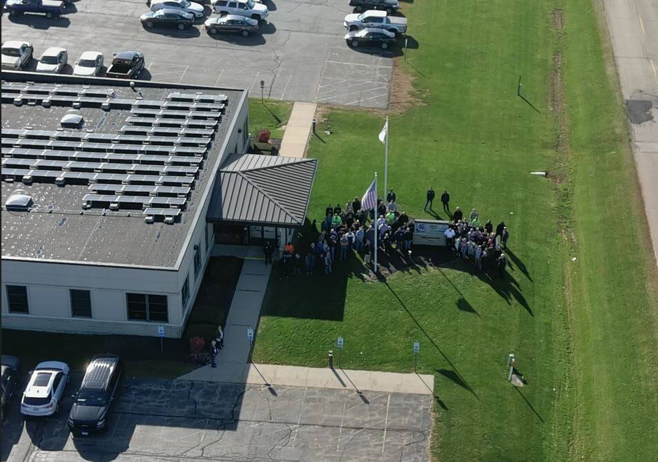 Overhead view taken from the thermal drone. 