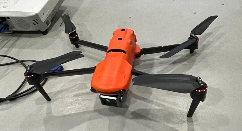 Close-up view of the new thermal drone. 
