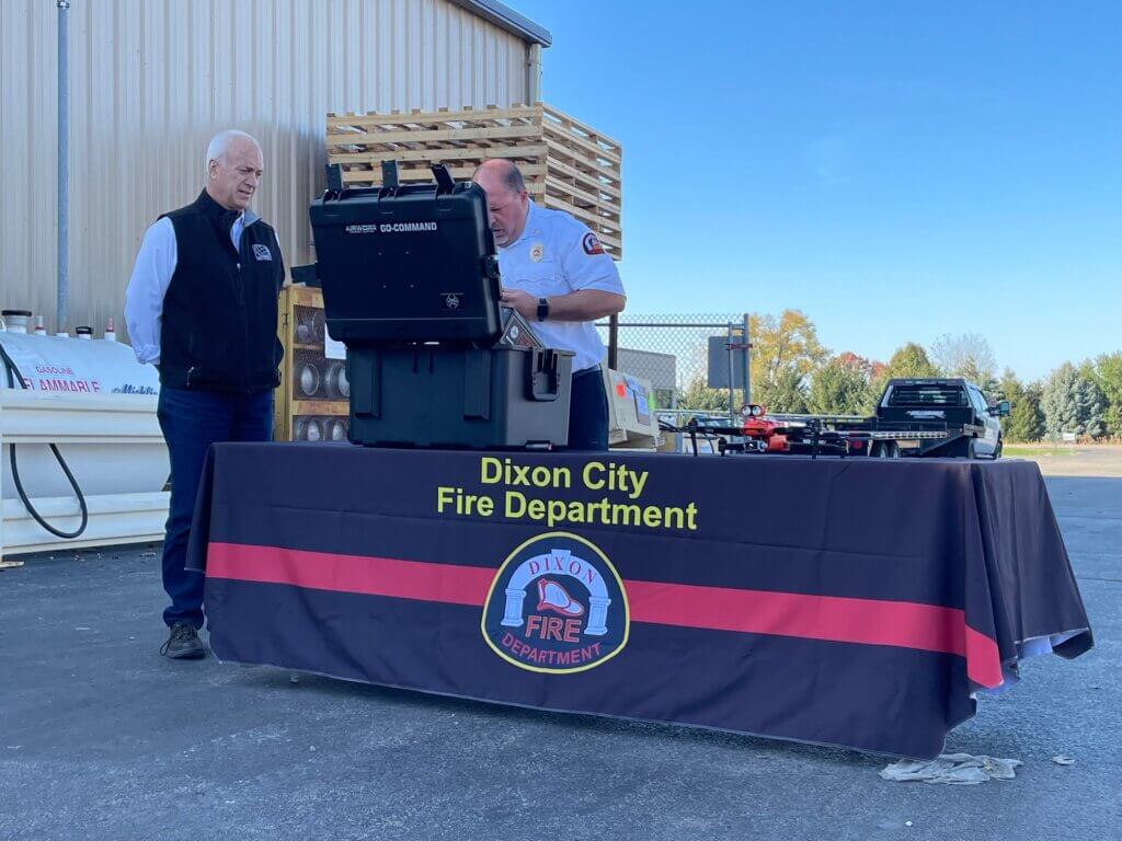 Unpacking the new drone. 
