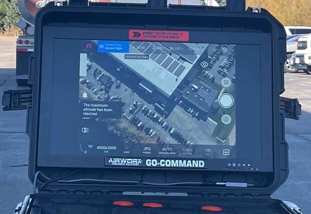 Display of the thermal drone. 