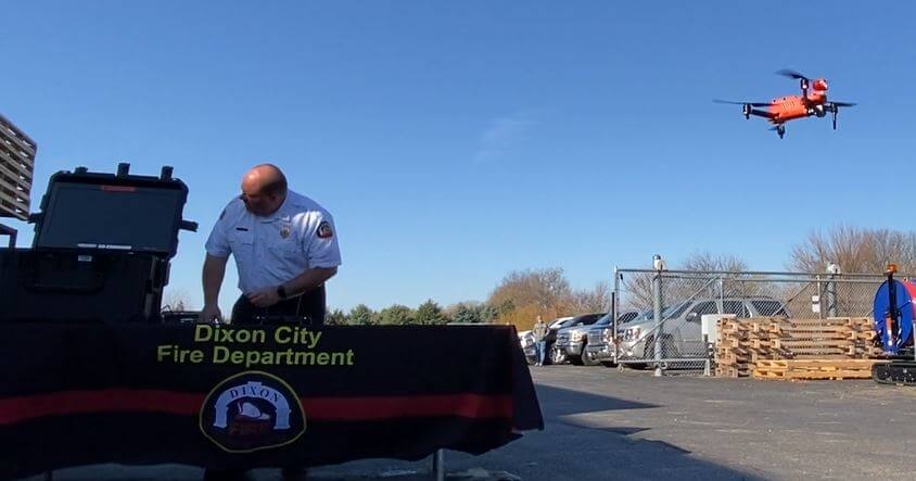 The new thermal drone taking off. 