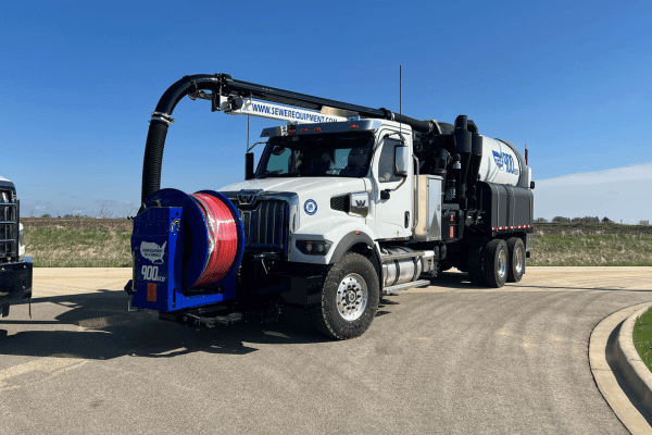 The Model 900 Sewer Cleaner featuring the new 47X truck chassis.