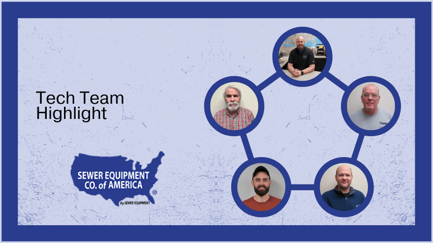 Featured image with all the members of the Tech Team at Sewer Equipment.