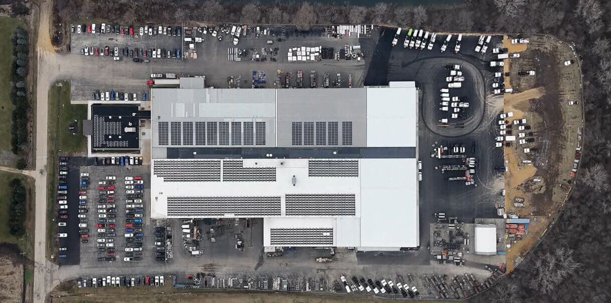 An overhead shot of Sewer Equipment's Dixon facility