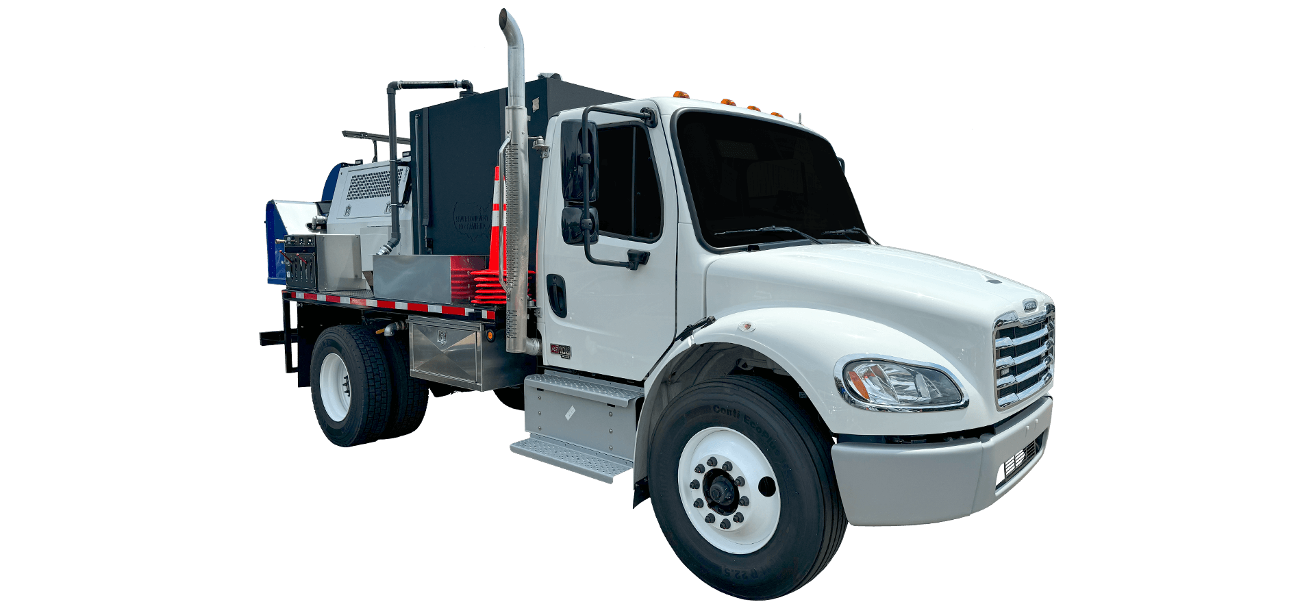 Side view of Sewer Equipment of America Model 747 Truck Jet.