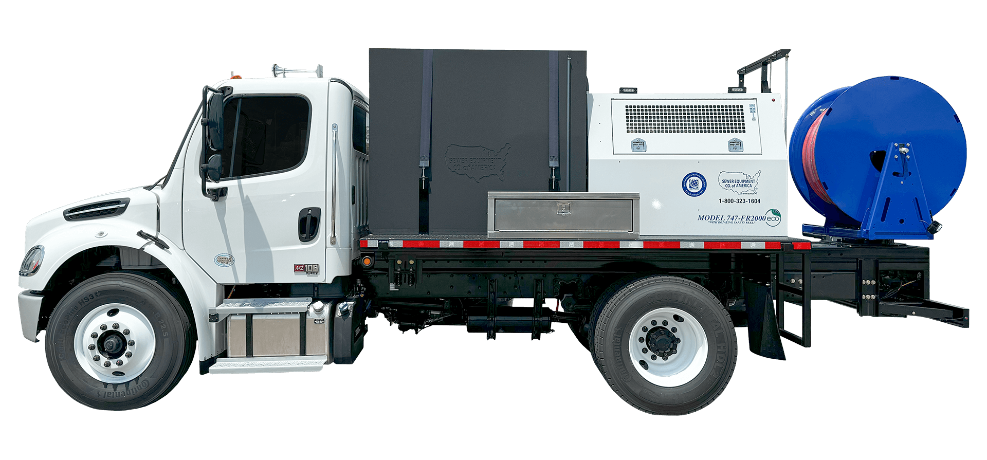 Side view of Sewer Equipment of America Model 747 Truck Jet.